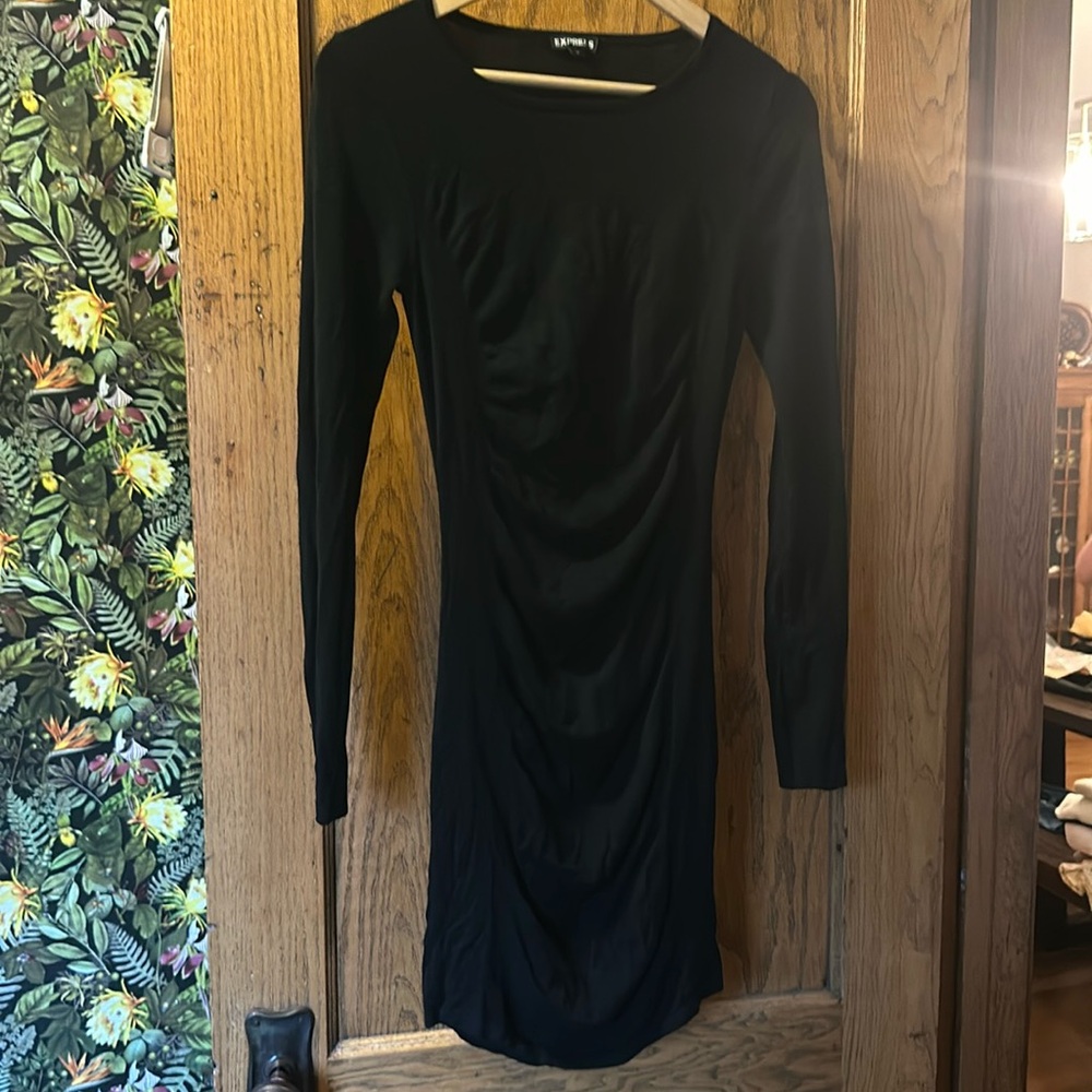 Black bodycon sweater dress
